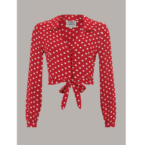 Seamstress of Bloomsbury - Clarice Blouse (Red and White Spot)